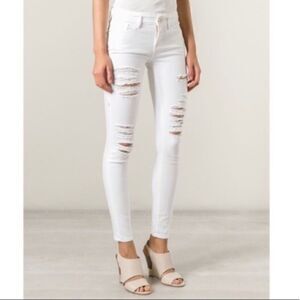 Frame Denim Le Skinny de Jeanne White Destroyed Women size 25